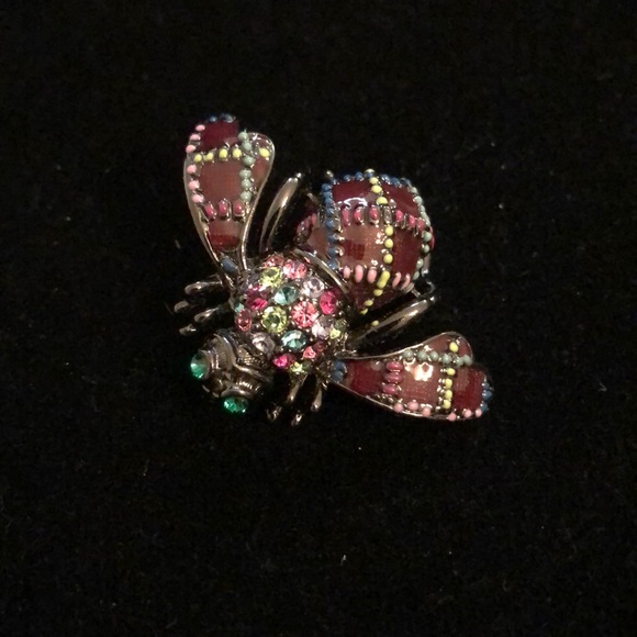 Rare Joan Rivers Deep Tones Gunmetal Bee Pin - Picture 2 of 8
